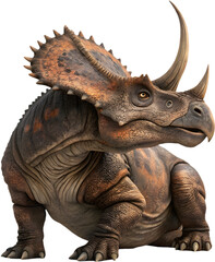 Fototapeta premium Triceratops clipart showcases prehistoric charm with festive winter holiday vibes. 