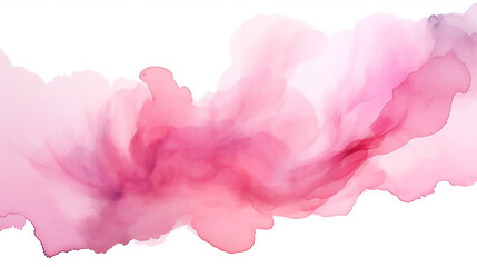 Fototapeta premium Dreamy Pink and Purple Cloud Dancing in the Sky on a White or pink watercolor stain 