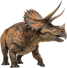 Fototapeta premium Triceratops clipart showcases prehistoric charm with festive winter holiday vibes. 
