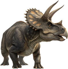 Fototapeta premium Triceratops clipart showcases prehistoric charm with festive winter holiday vibes. 