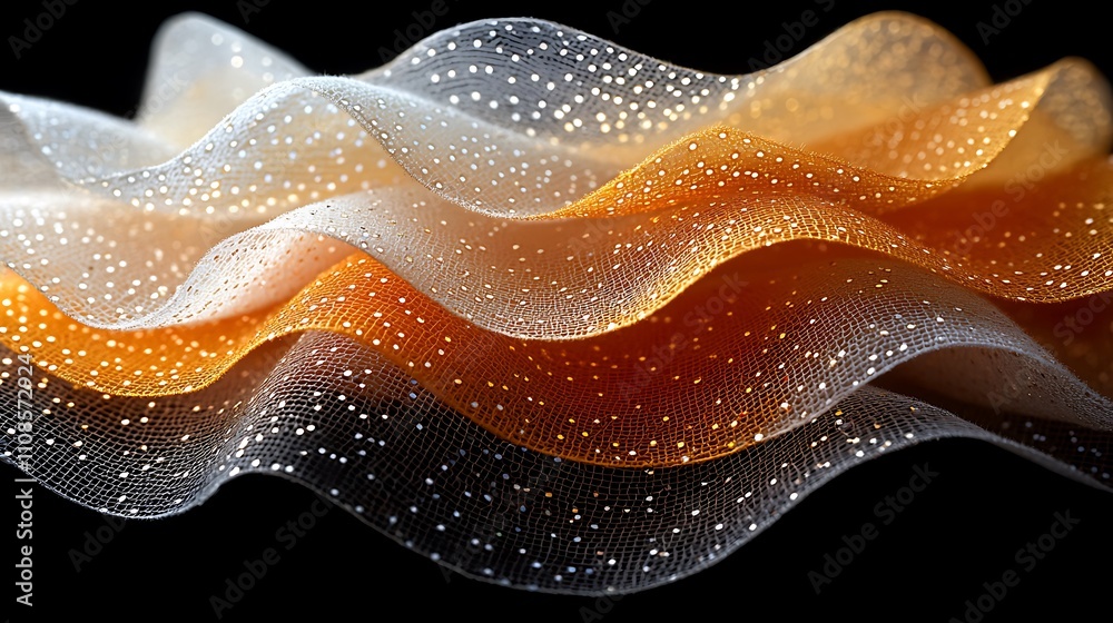 Poster elegant and smooth fabric texture showcasing a flowing wave design with a gradual color transition h