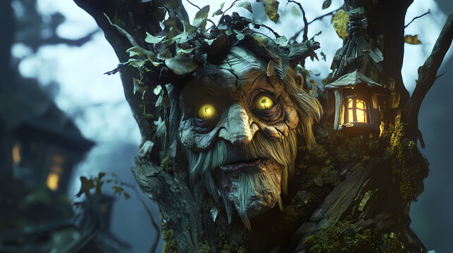3d animated baba yaga. Immortal. Illustration
