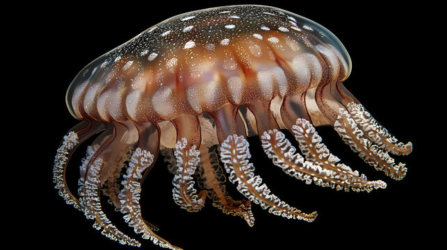 A funny illustration of a jellyfish of the species turritopsis nutricula, better known as the immortal jellyfish. Immortal. Illustration