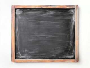 Fototapeta premium Wooden framed blackboard on white wall