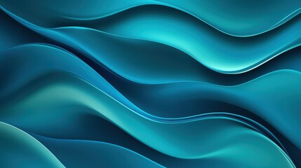 Fototapeta premium Abstract Teal Blue Wave Background Smooth, Elegant Curving Lines for Design and Wallpaper