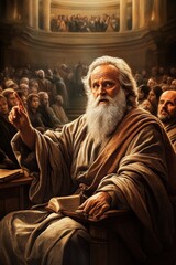 Obraz premium Paul points towards Jesus Christ as the central figure of salvation.