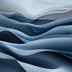 Fototapeta premium Abstract Blue and Gray Wavy Paper Background Elegant, Modern Design Texture for Presentations, Websites, and Branding