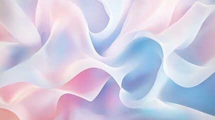 Obraz premium Abstract Pastel Pink, Blue and White Fabric Texture Background Soft, Flowing Waves of Sheer Material - Elegant and Dreamy Design