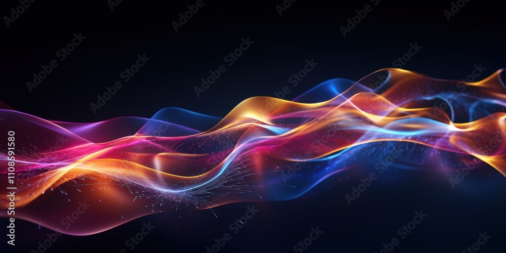 Poster vibrant abstract background with colorful fluid waves of light creating a dynamic and energetic visu