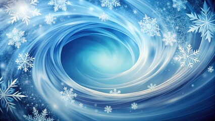 Obraz premium Modern Winter Illustration of Cold Wind Circles and Fresh Air Flow Vortex with Snowflakes, Icy Whirlwind Effect for Seasonal Design and Creative Projects