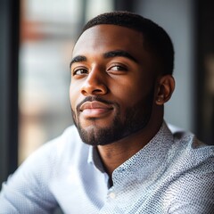 Obraz premium Handsome male technical support operator working at his workplace in call center office.