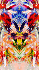 Fototapeta premium Abstract art background . Hand painting artwork on canvas .