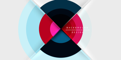 Obraz premium Techno circles and semi circles. Vector Illustration For Wallpaper, Banner, Background, Card, Book Illustration, landing page