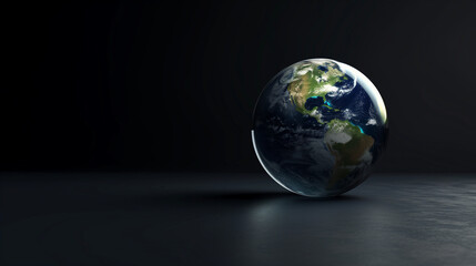 Global Financial Data Visualization with Futuristic Elements and Illuminated Earth with Futuristic Connections