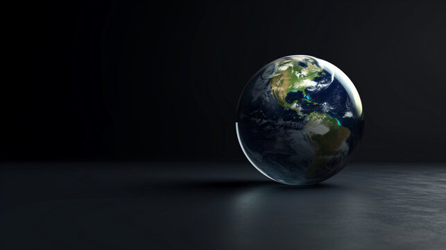 Global Financial Data Visualization with Futuristic Elements and Illuminated Earth with Futuristic Connections