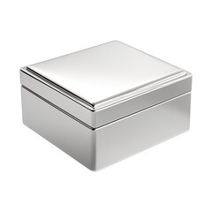 Silver box isolated on transparent background