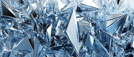 Stunning Abstract Close-Up of Crystalline Ice Formation  Blue Glacial Texture Background Image