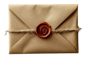 Vintage Sealed Envelope with Wax Seal and Twine