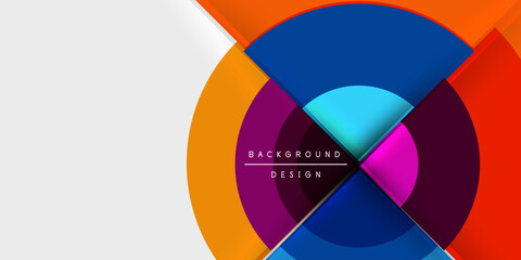 Obraz premium Circle and semi circle geometric background. Vector Illustration For Wallpaper, Banner, Background, Card, Book Illustration, landing page