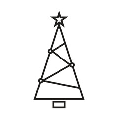 A Christmas tree icon vector on white background