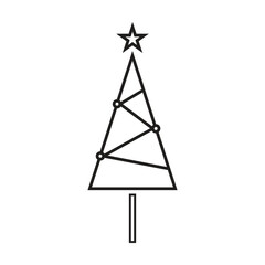 A Christmas tree icon vector on white background
