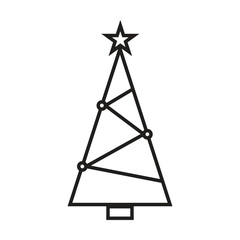 A Christmas tree icon vector on white background