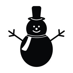 A snowman icon vector on white background