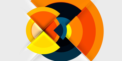 Obraz premium Circle and semi circle geometric background. Vector Illustration For Wallpaper, Banner, Background, Card, Book Illustration, landing page