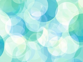 Abstract Teal and Mint Green Overlapping Circles Background Soft, Pastel Color Palette for Design Projects