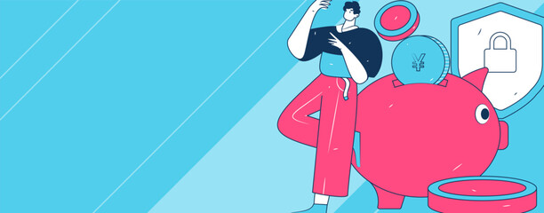 Online shopping payment security character flat vector concept operation hand drawn illustration
