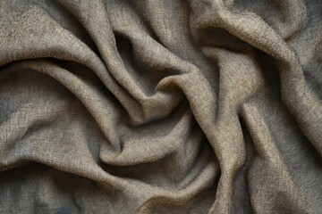 Fototapeta premium Textured fabric close-up studio textile photography neutral tones top-down view material study
