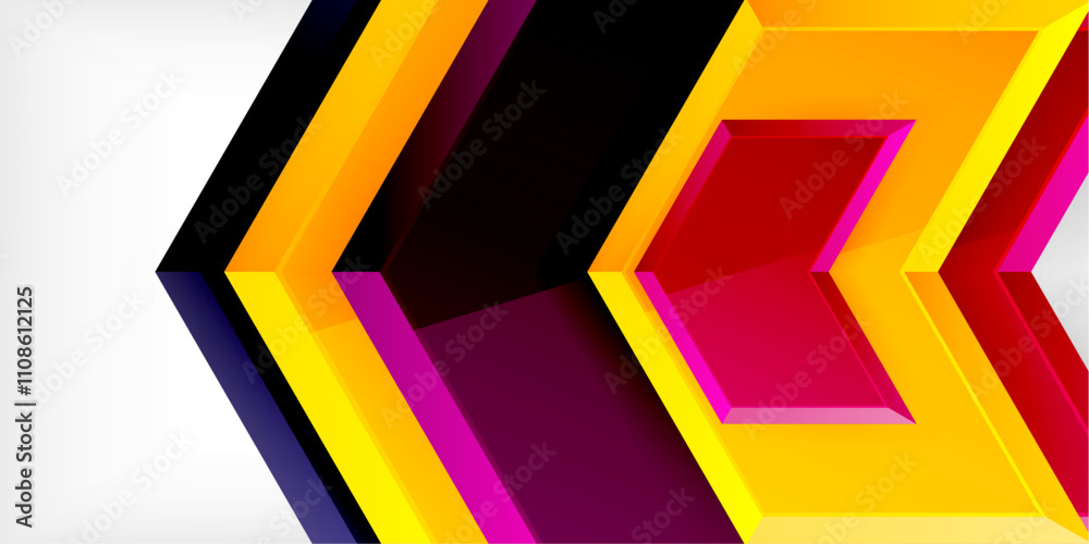Poster vector 3d arrow techno design template