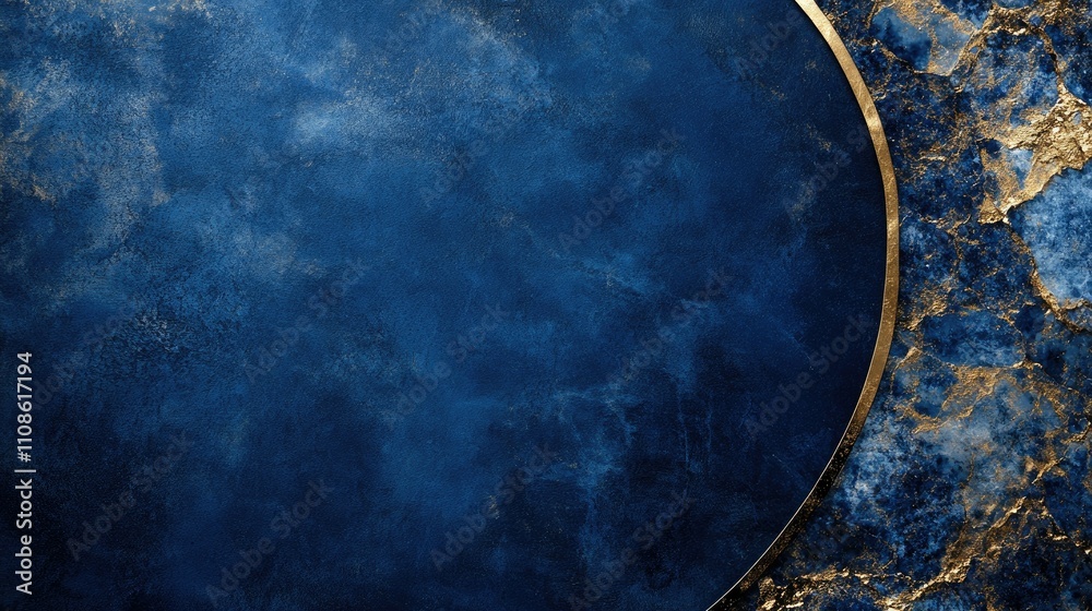 Poster a smooth, blue lapis lazuli background filled with vibrant blues and golden hues, providing space fo