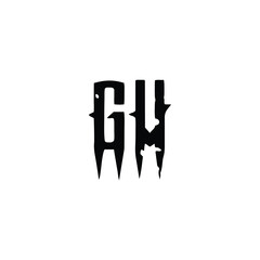 Fototapeta premium GV monogram logo design letter text name symbol monochrome logotype alphabet character simple logo
