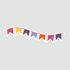 Fototapeta premium Colorful Decoration Pennant Flags - Festive Party Decoration Sticker