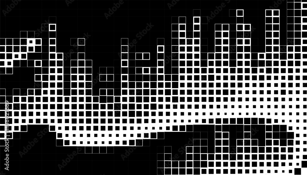 Poster black and white dynamic halftone pattern with aurora effect for modern background and jersey design.