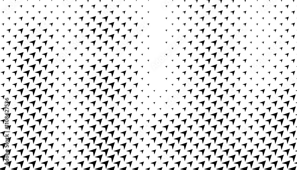 Poster black and white halftone pattern with sharp arrows shape. for sporty background and jersey design. f
