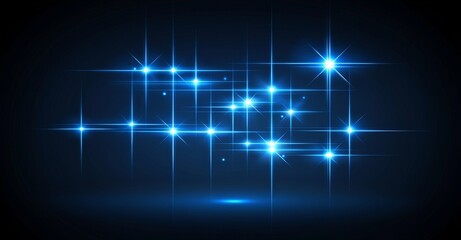 A depiction of white markers alongside blue flashing squares set against a grid background