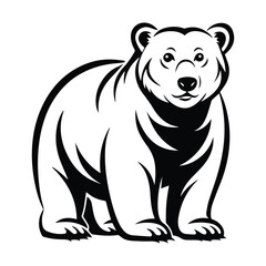 Fototapeta premium polar bear icon on white background 