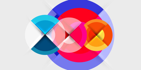 Obraz premium Circle and semi circle geometric background. Vector Illustration For Wallpaper, Banner, Background, Card, Book Illustration, landing page