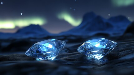 Fototapeta premium Brilliant diamonds glistening under a starry night sky.