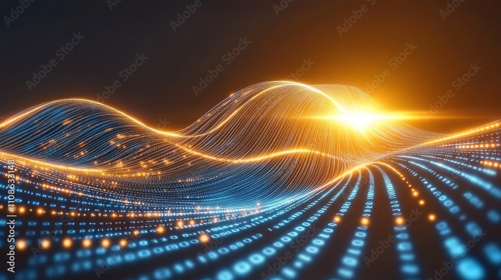 Poster abstract dark blue digital backdrop with large data code.dark blue digital background featuring exte