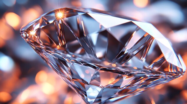 A stunning diamond sparkling against a blurred background.