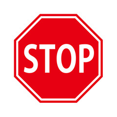 Single red stop sign