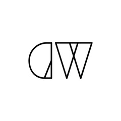GW monogram logo design letter text name symbol monochrome logotype alphabet character simple logo