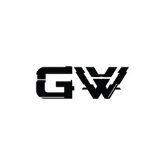 GW monogram logo design letter text name symbol monochrome logotype alphabet character simple logo