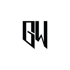 Obraz premium GW monogram logo design letter text name symbol monochrome logotype alphabet character simple logo
