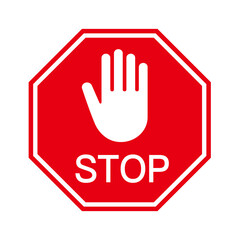 Single red stop sign
