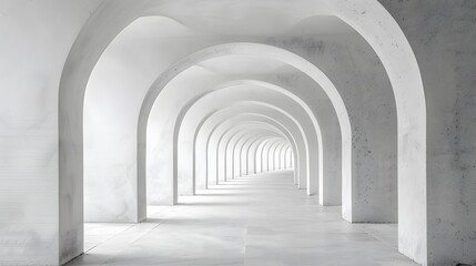 Fototapeta premium White Archway Corridor Leading To Light