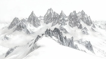 Obraz premium Snowy mountain range in blizzard.